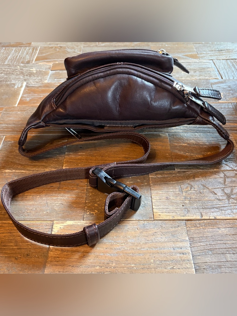Latico Brown Leather Crossbody/Waist Bag - Picture 4 of 13